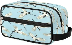 Lovely Cranes Travel Toiletry Bag for Women Men Small Cosmetic Makeup Organizer Water Resistant Shaving Bag Portable Make Up Bag Storage Bags with Handle