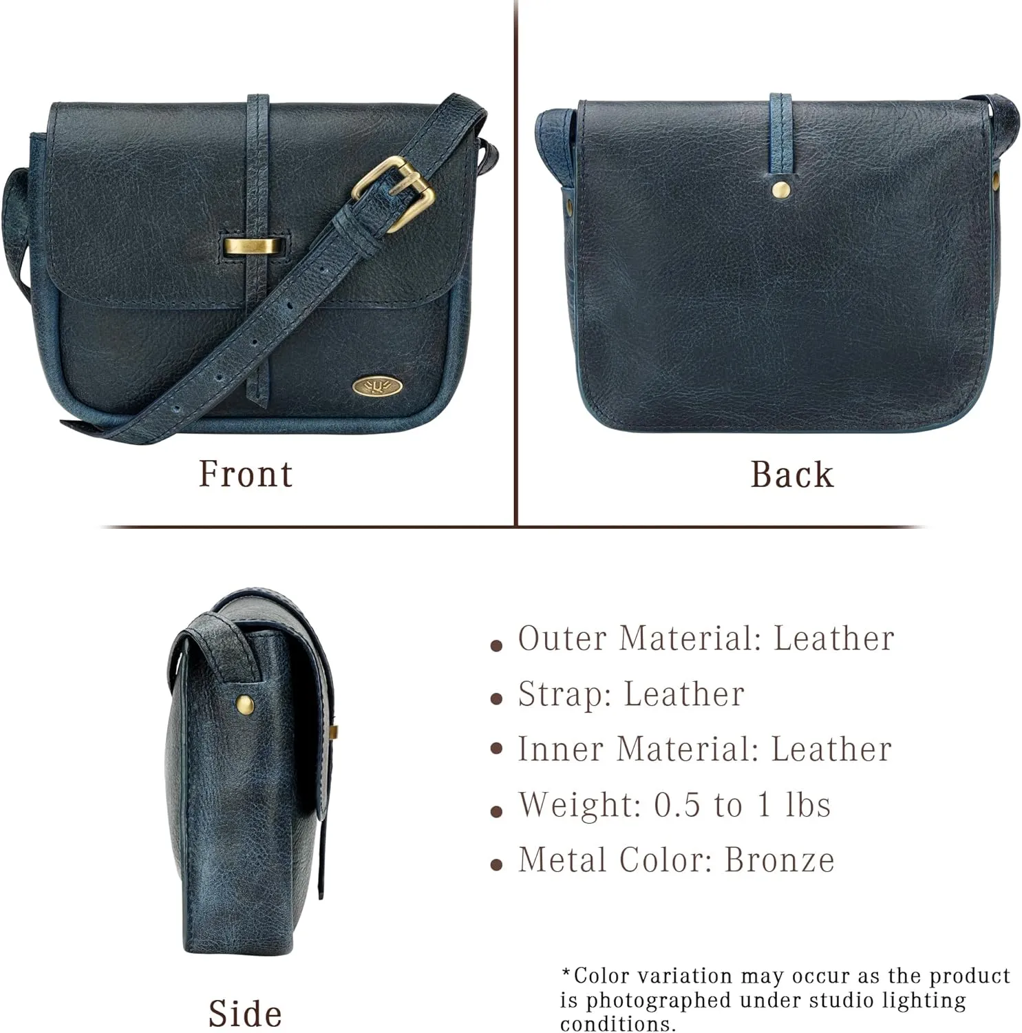 LUXEORIA Genuine Leather Crossbody Bags for Women, Small Travel Purses, Mobile & Credit Card Pockets with Adjustable Strap