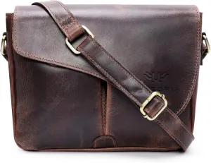 LUXEORIA Leather Messenger Bag for Men & Women, Over the Shoulder Bag for Women Crossbody & Mens Briefcase Office Bag