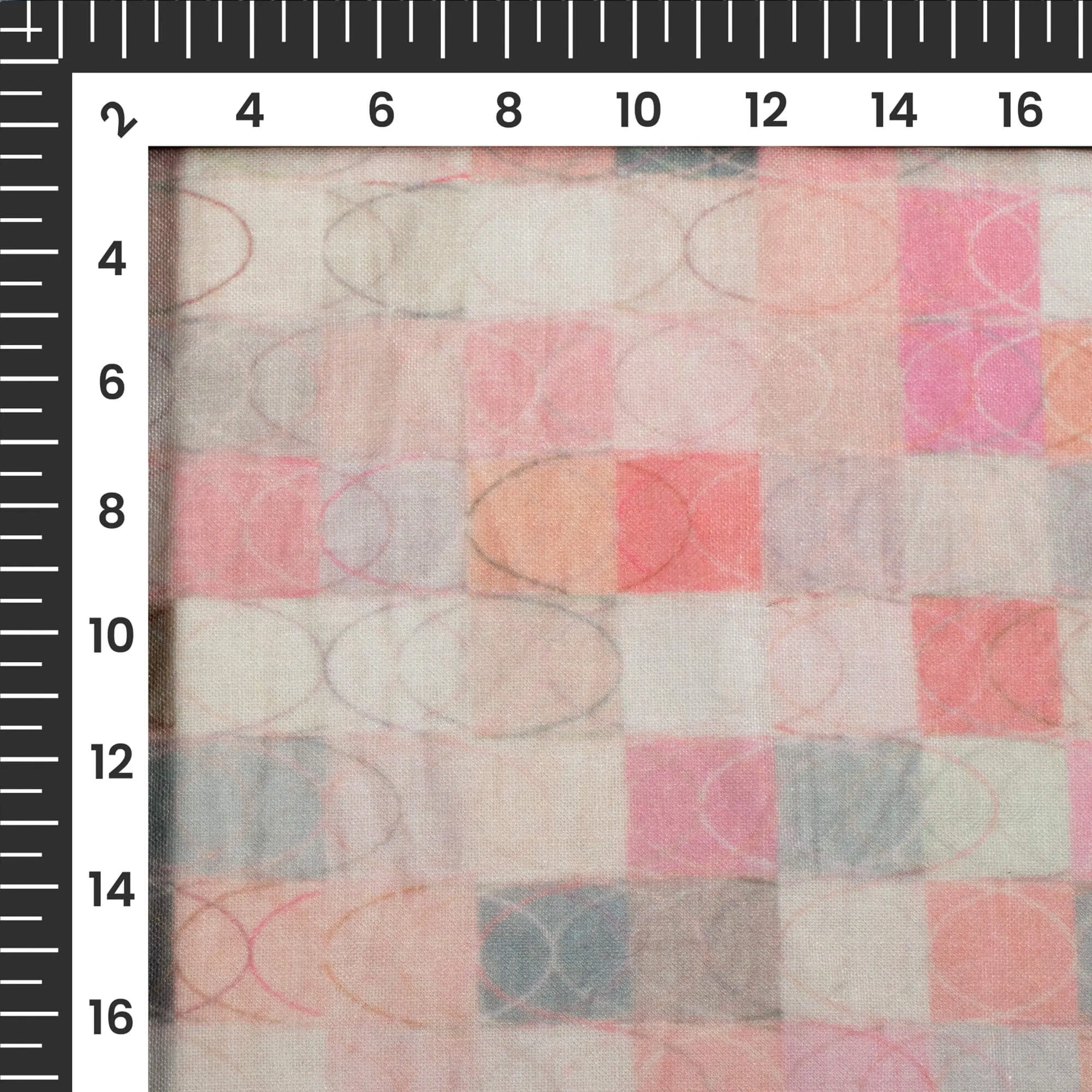 Luxurious Checks Digital Print Linen Textured Fabric (Width 56 Inches)