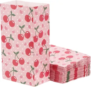 M METERXITY 50 Pack Party Favor Bag - Cherry Wrapping Treat Present Bags Apply to Party Favor, (3.7"x2"x7")