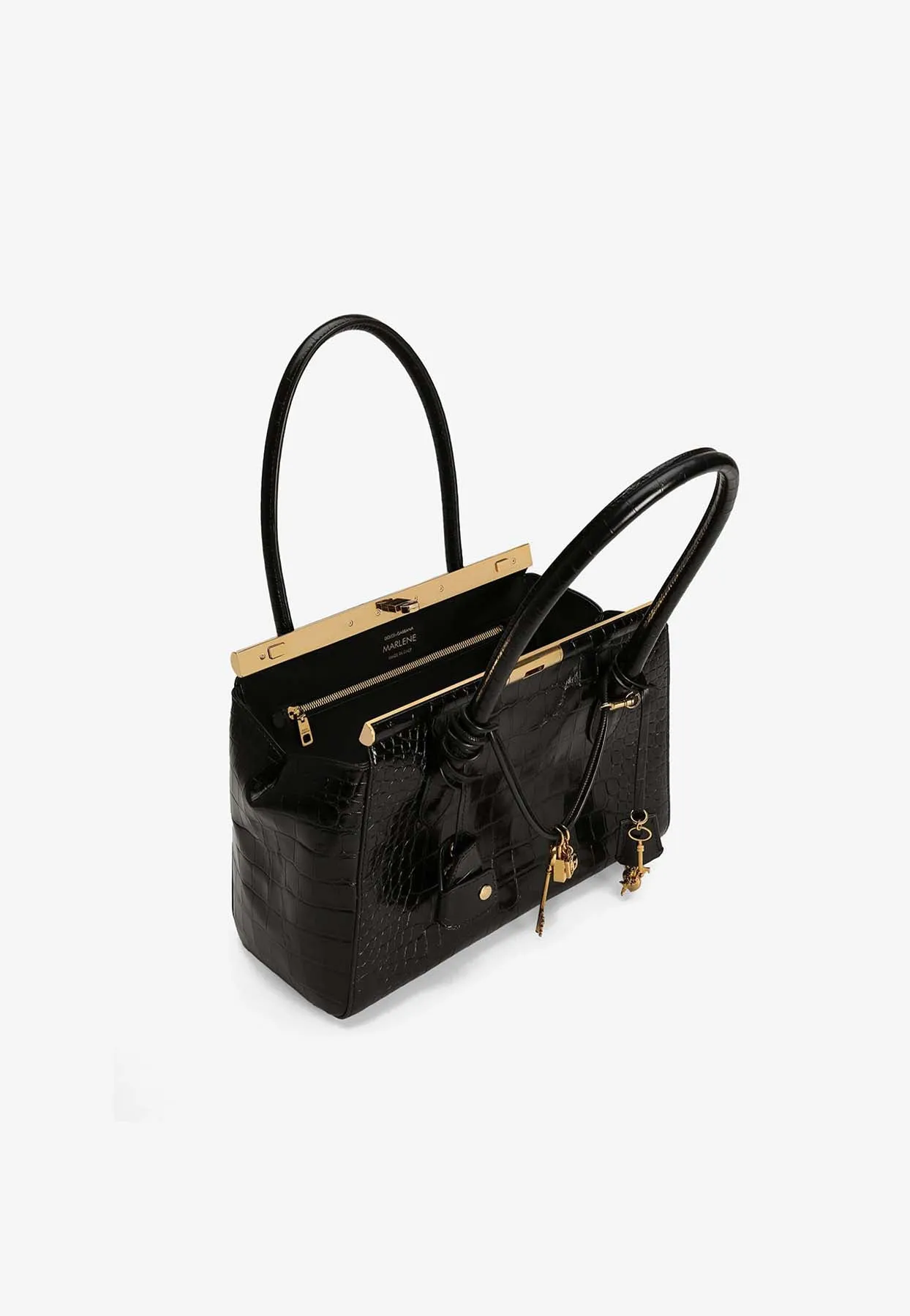 Marlene Everyday Shoulder Bag in Croc-Embossed Leather