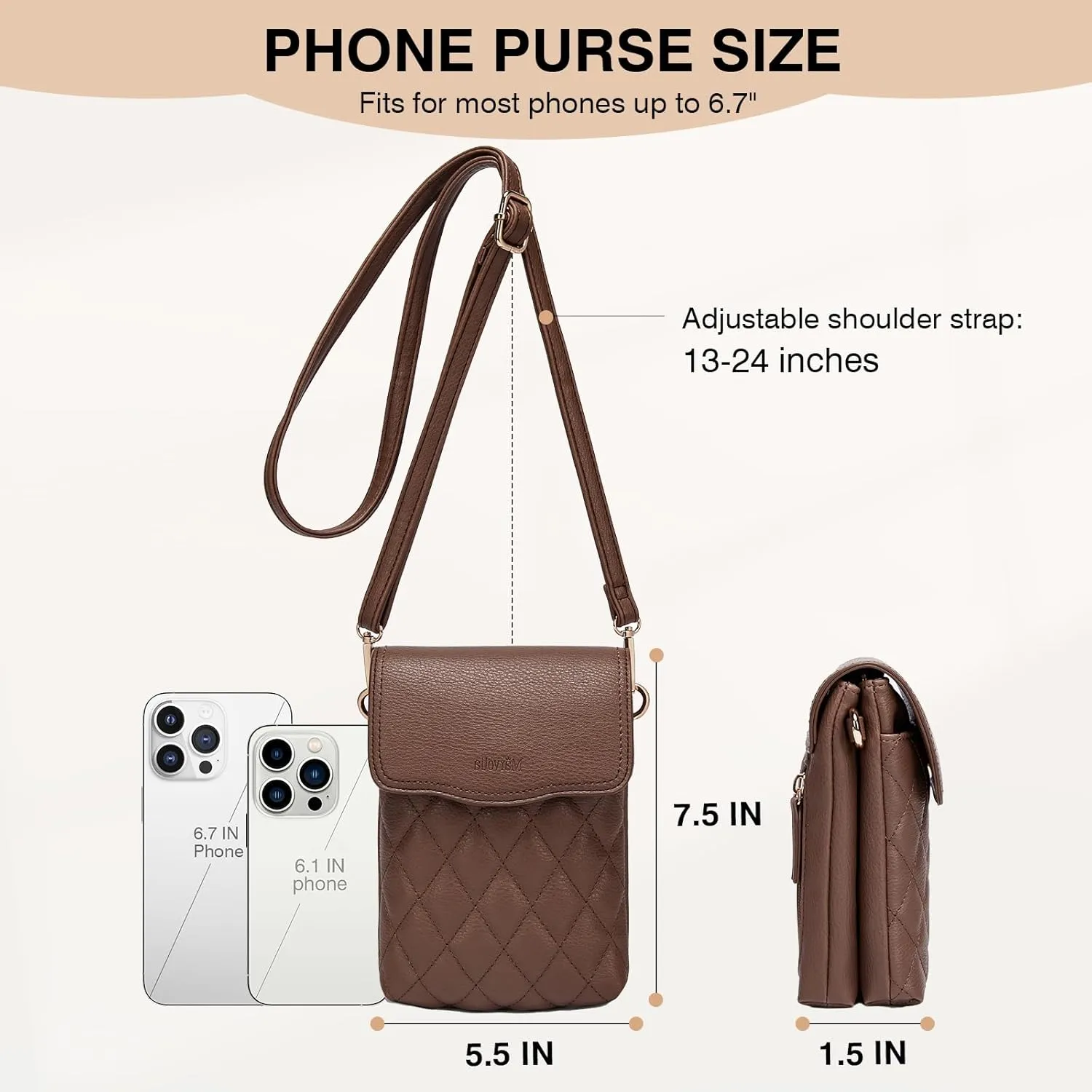 Marvolia Small Crossbody Bags for Women - Vegan Leather Crossbody Phone Purse Mini Cell Phone Bag for Traveling
