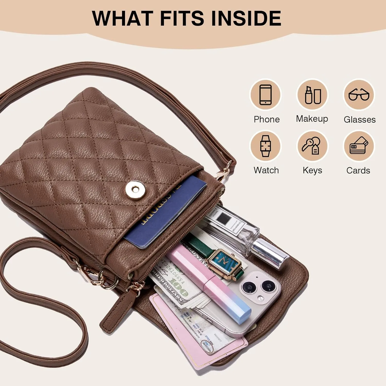 Marvolia Small Crossbody Bags for Women - Vegan Leather Crossbody Phone Purse Mini Cell Phone Bag for Traveling