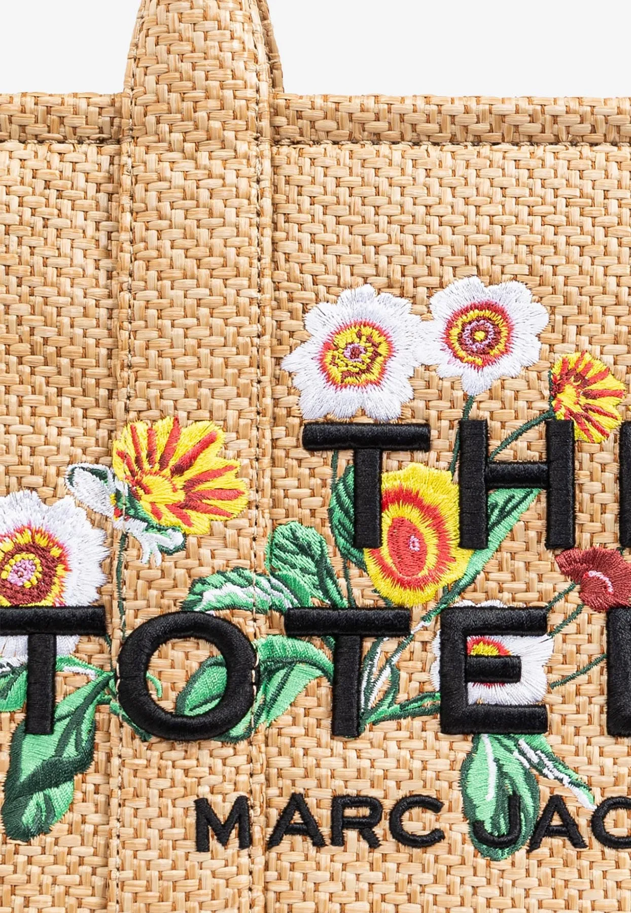 Medium Daisy Woven Tote Bag