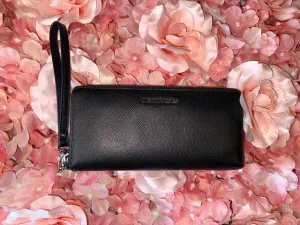 Michael Kors Black Jet Set Travel Continental Leather Wallet