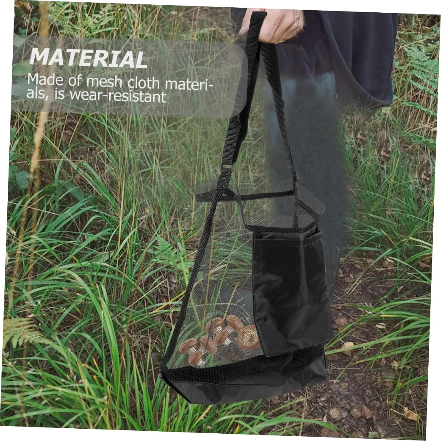 Mikikit Picking Bag Large Bag Convenient Shoulder Bag Outdoor Accessory Outdoor Fruit Bag Convenient Mesh Bag