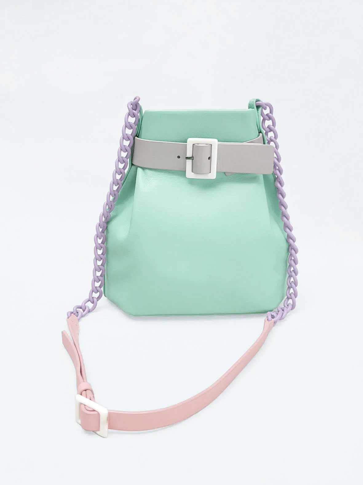 Mini Bucket Chained Bag • Mint