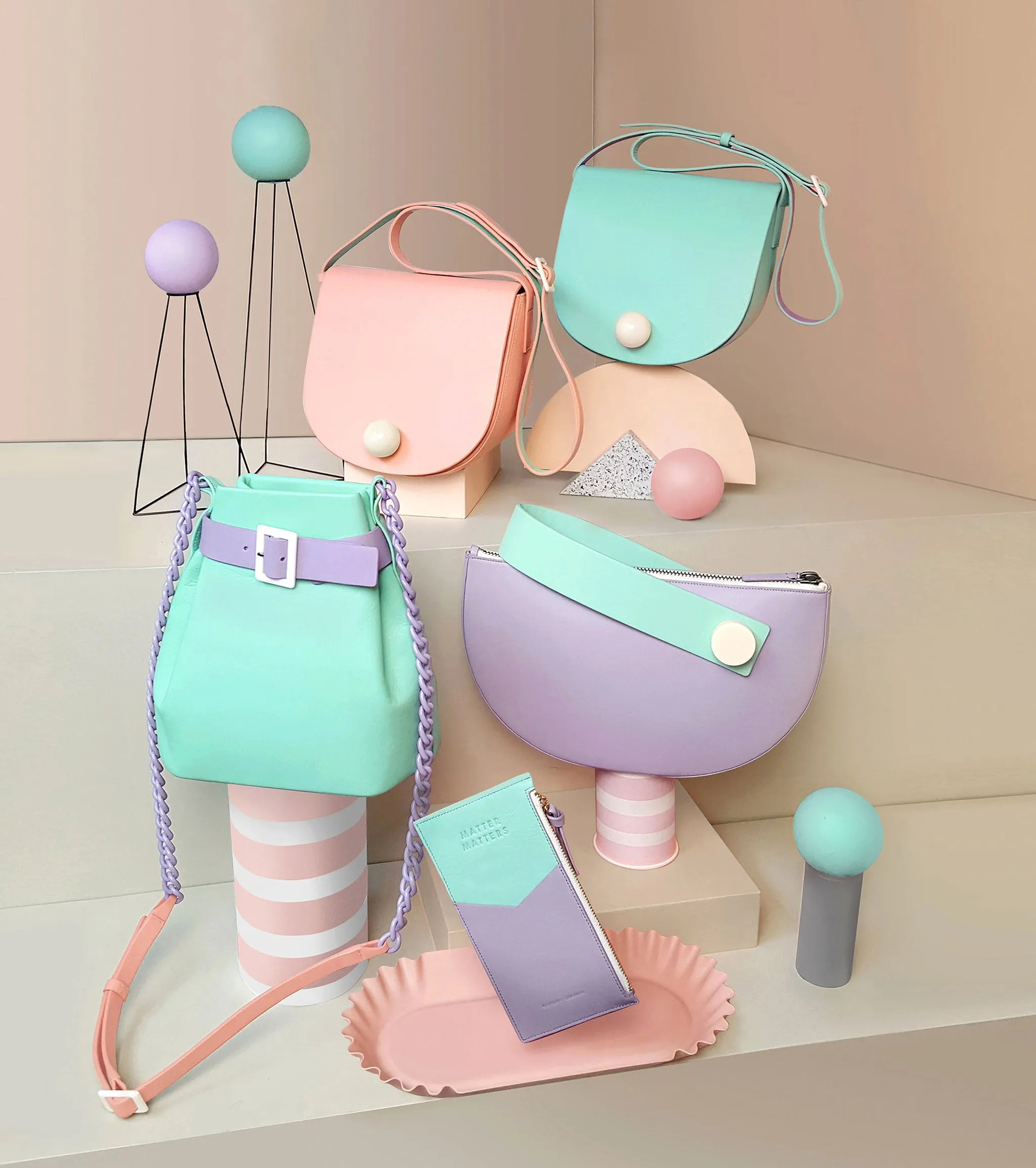 Mini Bucket Chained Bag • Mint