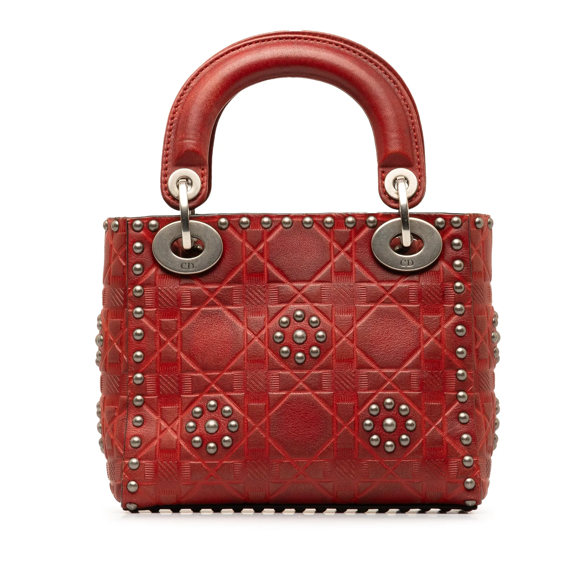 Mini Embossed Calfskin Cannage Studded Lady Dior