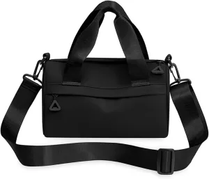 Mini Gym Bag, Small Adjustable Sling Totes for Women, Womens Duffle Handbag (Black)