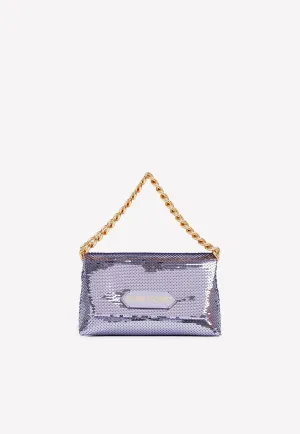 Mini Sequin-Embellished Clutch Bag