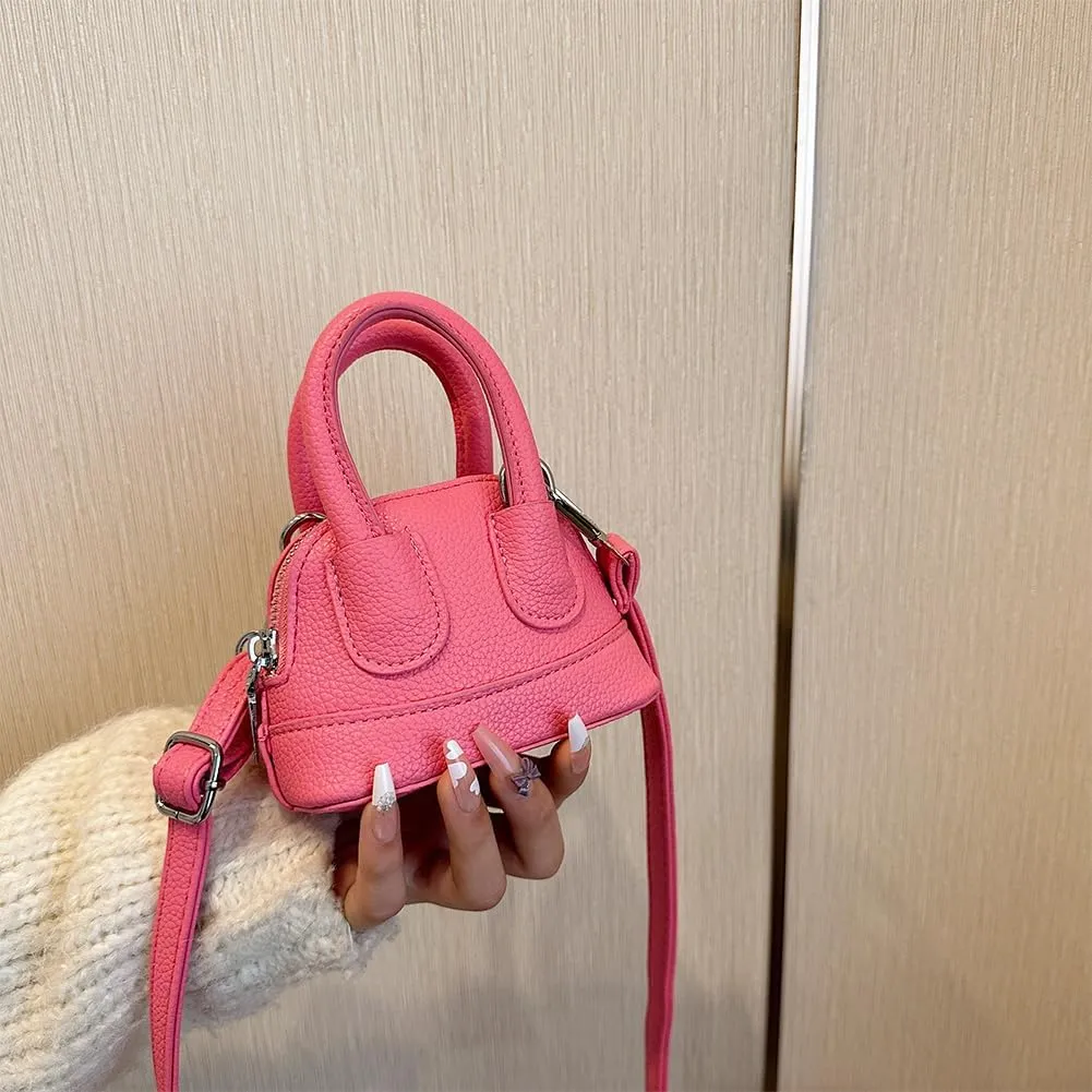 Mini Top Handle Bag Small Purse Cute Crossbody Bags For Women Micro Tote Purse Tiny Shoulder Handbag Faux Leather