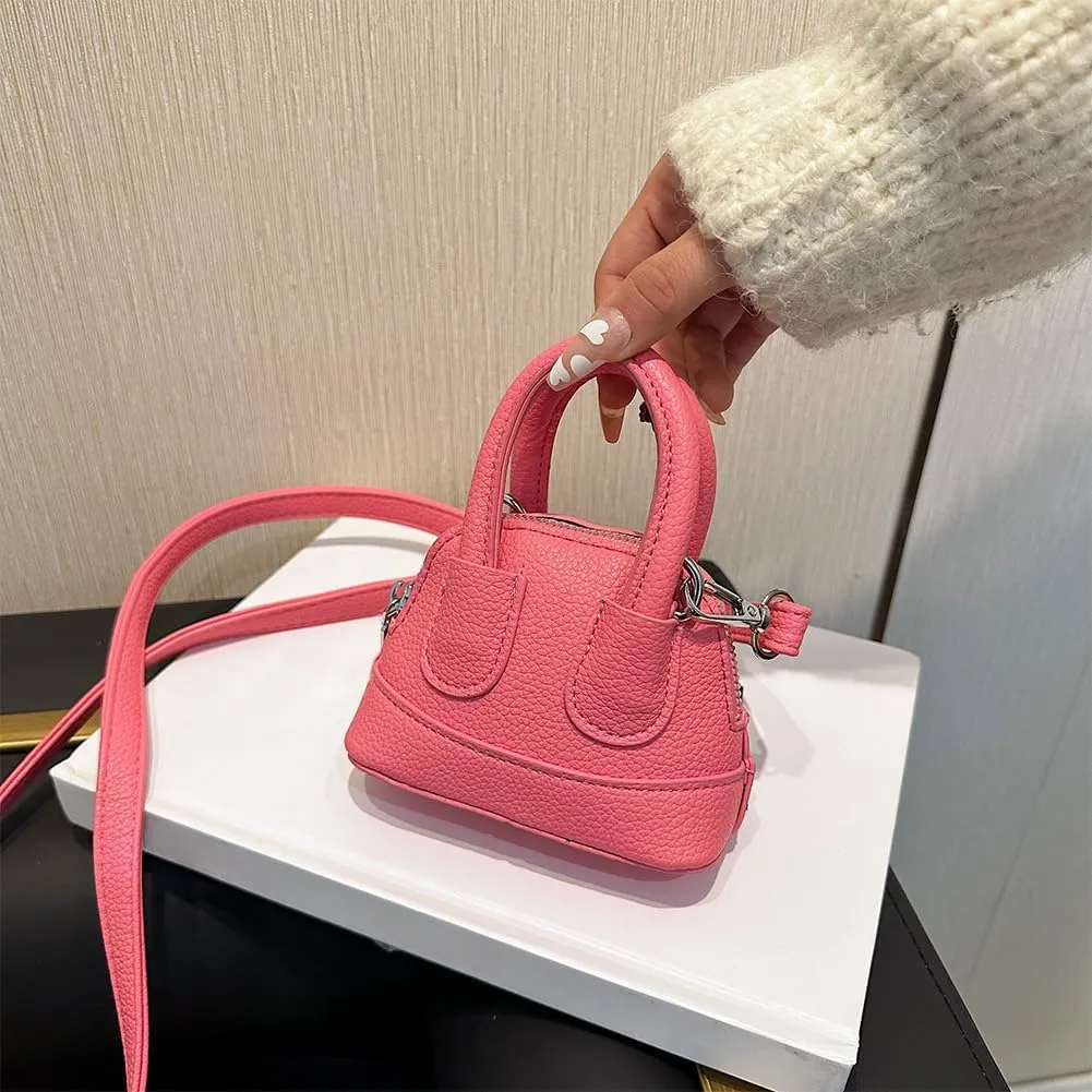 Mini Top Handle Bag Small Purse Cute Crossbody Bags For Women Micro Tote Purse Tiny Shoulder Handbag Faux Leather