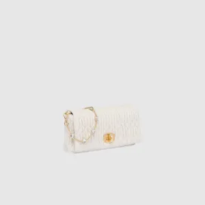 Miu crystal cloqué nappa leather bag