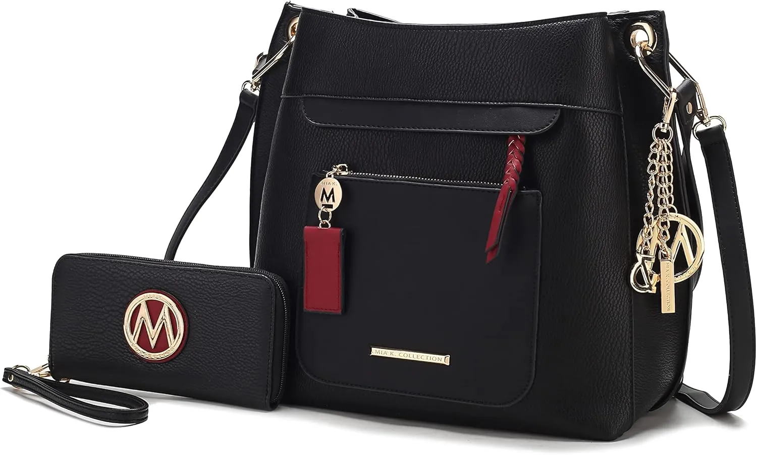 MKF Collection Hobo Handbag for women- Vegan Leather Shoulder bag and Wristlet Purse