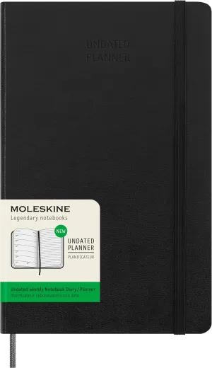 Moleskine Classic 12 Month Undated Weekly Planner, Hard Cover, Large (5" x 8.25"), Black
