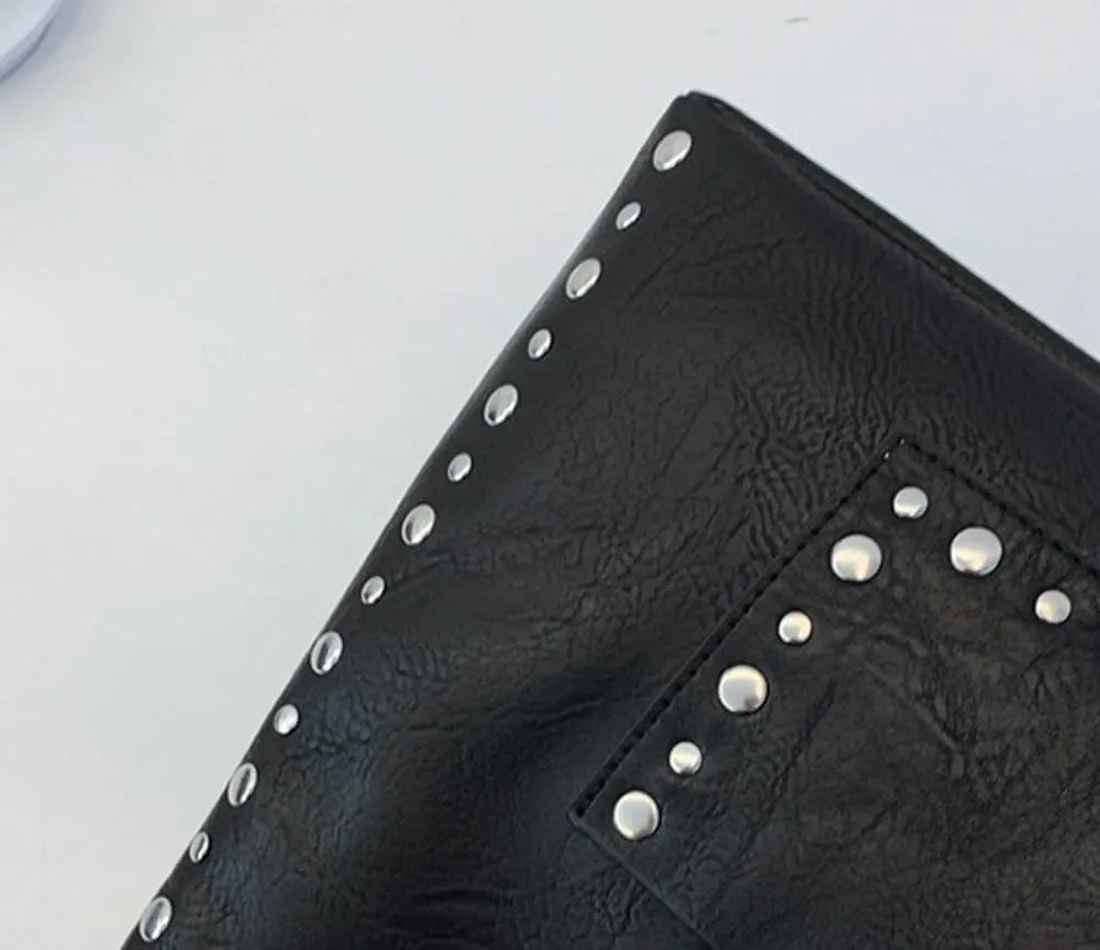 Molodo PU Leather Hobo Bag for Women Vintage Studded Tote Bag Handbag Trendy Shoulder Bag Punk Streetwear Handbag Purse