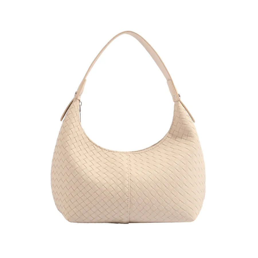 MOMENTLOVER  2025 This year, it is super popular in Popular, , retro pu woven bags, niche design, fashion trend, textured underarm bags, casual shoulder bags.