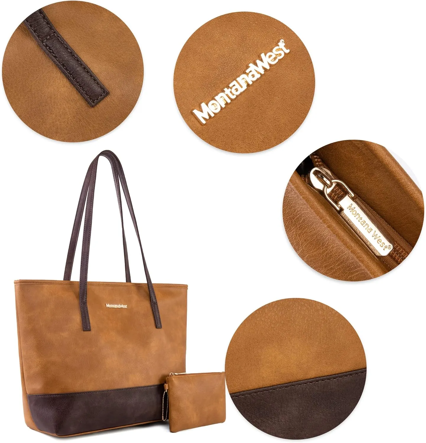 Montana West Tote Bags Vegan Leather Purses and Handbags for Women Top Handle Ladies Shoulder Bags
