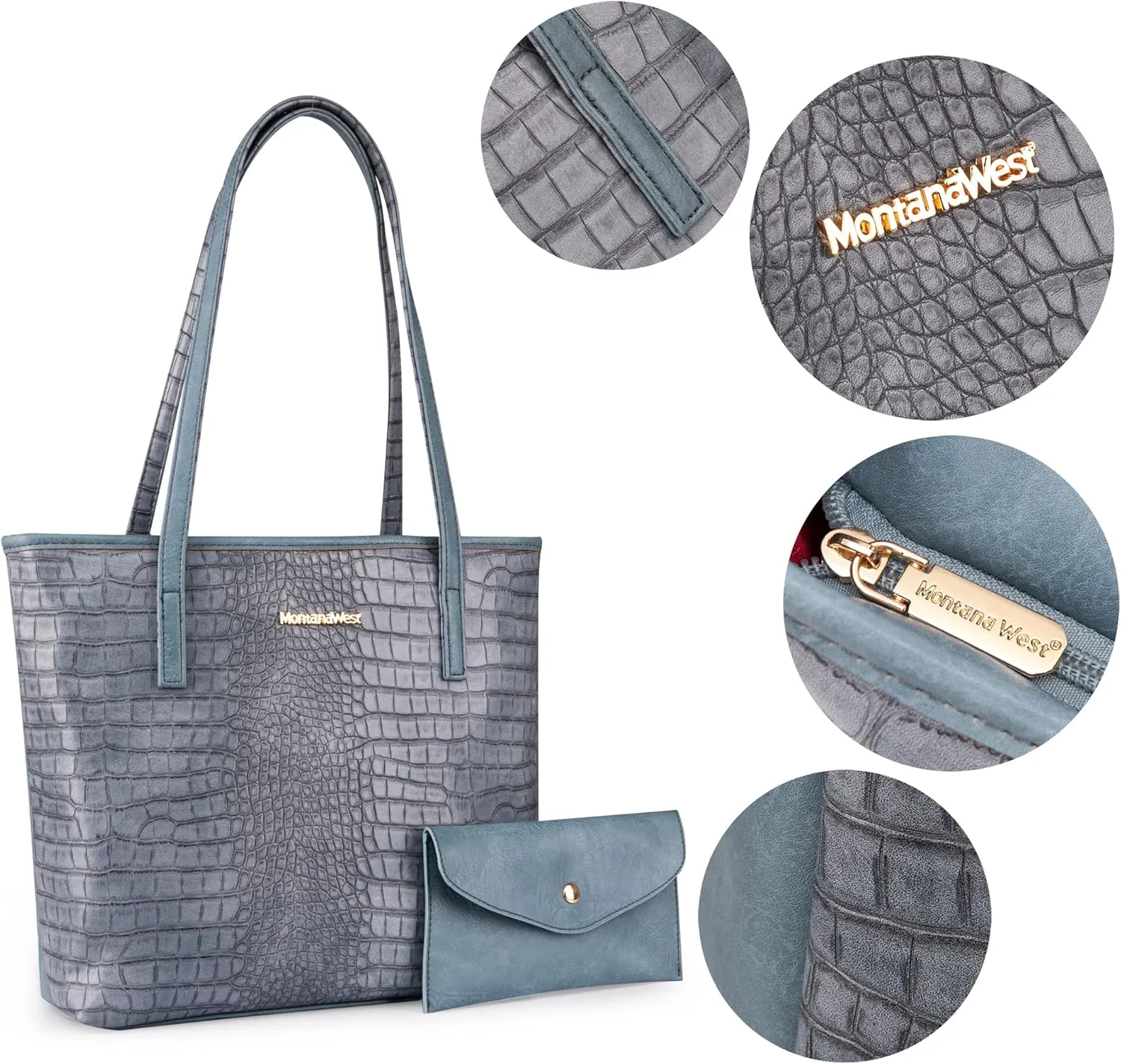 Montana West Tote Bags Vegan Leather Purses and Handbags for Women Top Handle Ladies Shoulder Bags