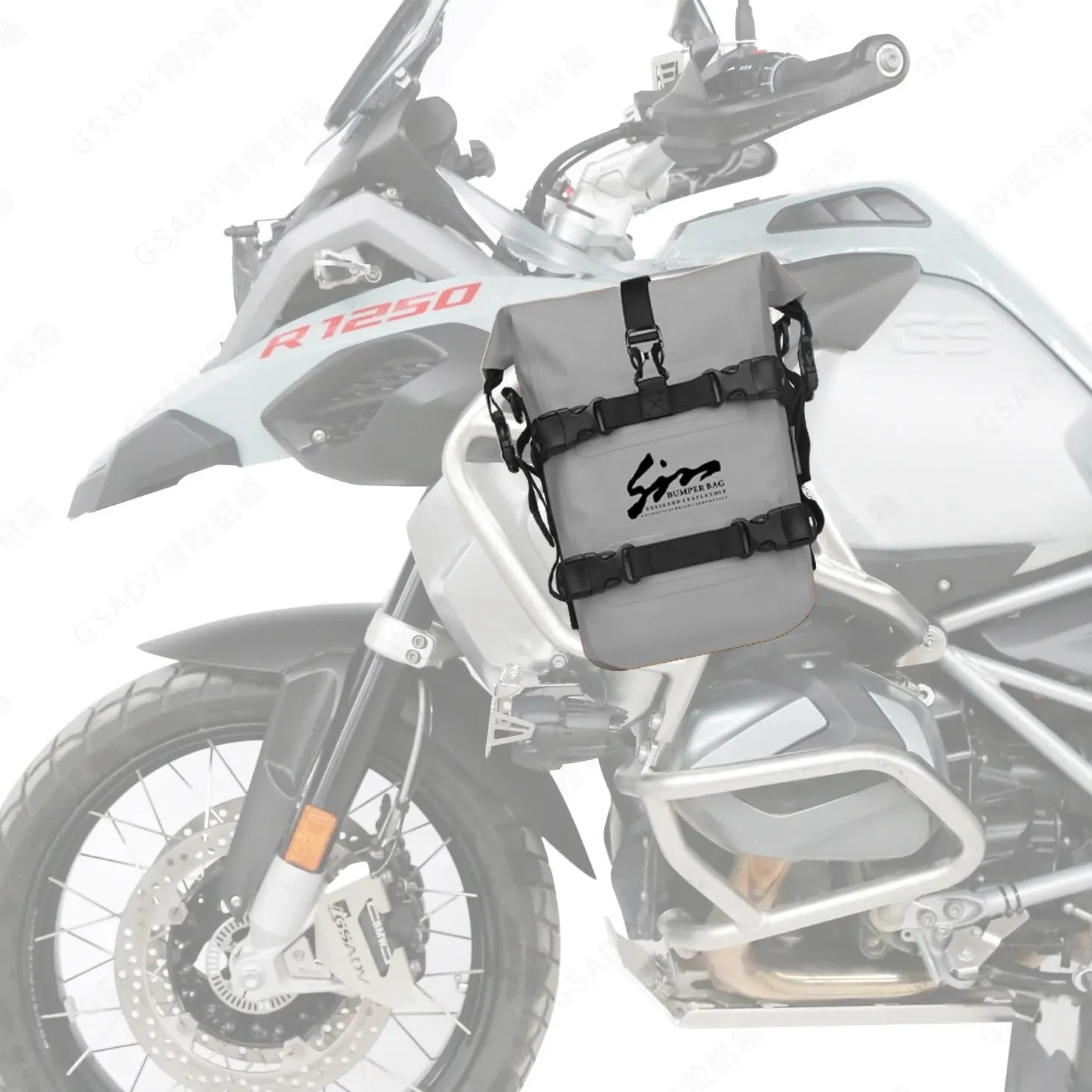 Motorcycle Waterproof Saddle Bag Motorcycle Accessories Tool Tank Bags Multifunctional Outdoor Motorbike Storage Carry Bag with Strap Grey 8L
