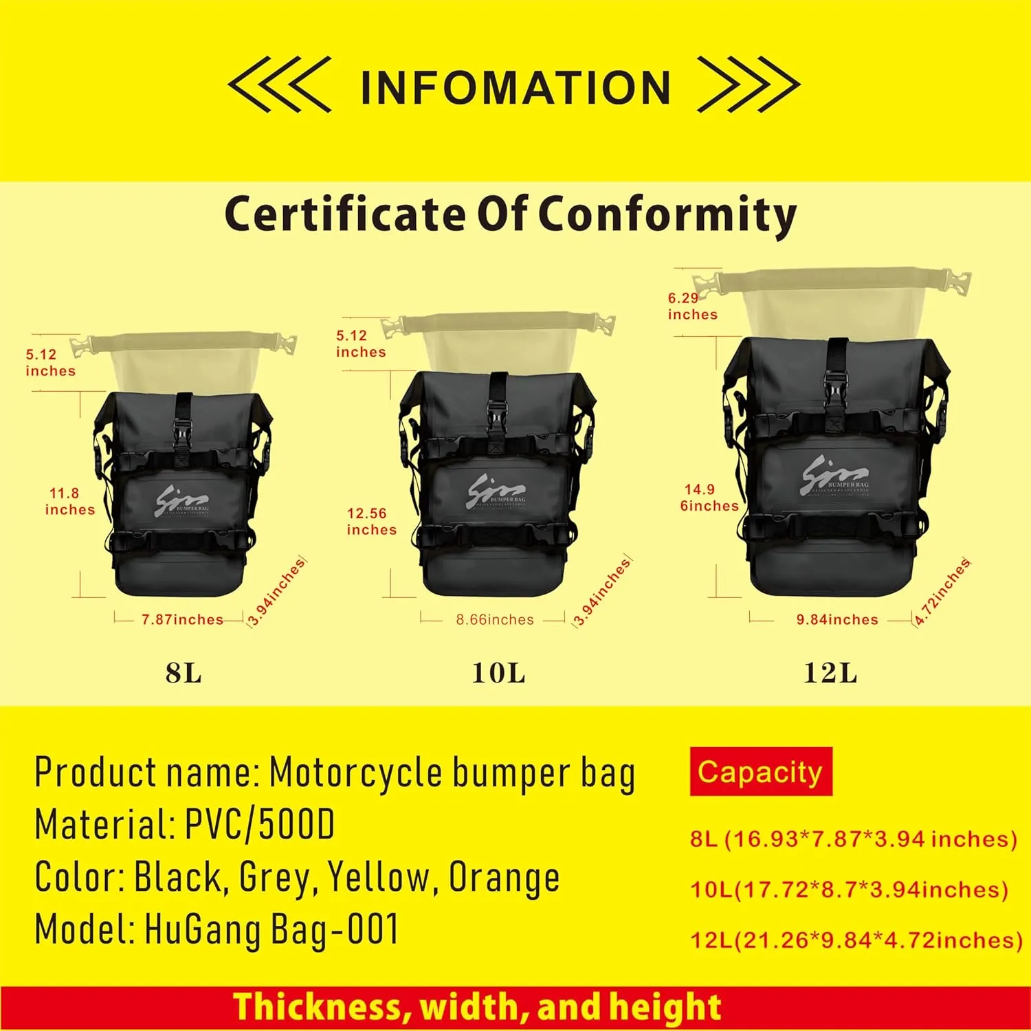 Motorcycle Waterproof Saddle Bag Motorcycle Accessories Tool Tank Bags Multifunctional Outdoor Motorbike Storage Carry Bag with Strap Grey 8L
