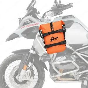 Motorcycle Waterproof Saddle Bag Motorcycle Accessories Tool Tank Bags Multifunctional Outdoor Motorbike Storage Carry Bag with Strap Orange 8L