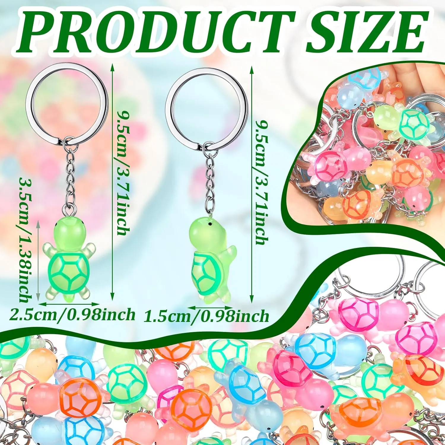 Multicolor Mini Turtle Keychain Bulk Party Favors Tiny Resin Figures Handbag Pendant Sea Students Prize Boys Girls