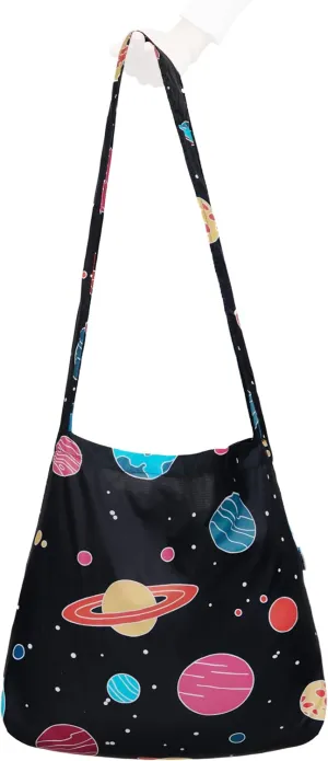 Nanobag Ultra-Lightweight Compact Sling Bag | Perfect for Travel, Shopping & Daily Use | Reusable - Tiny - Eco-Friendly (Sling, Planets)