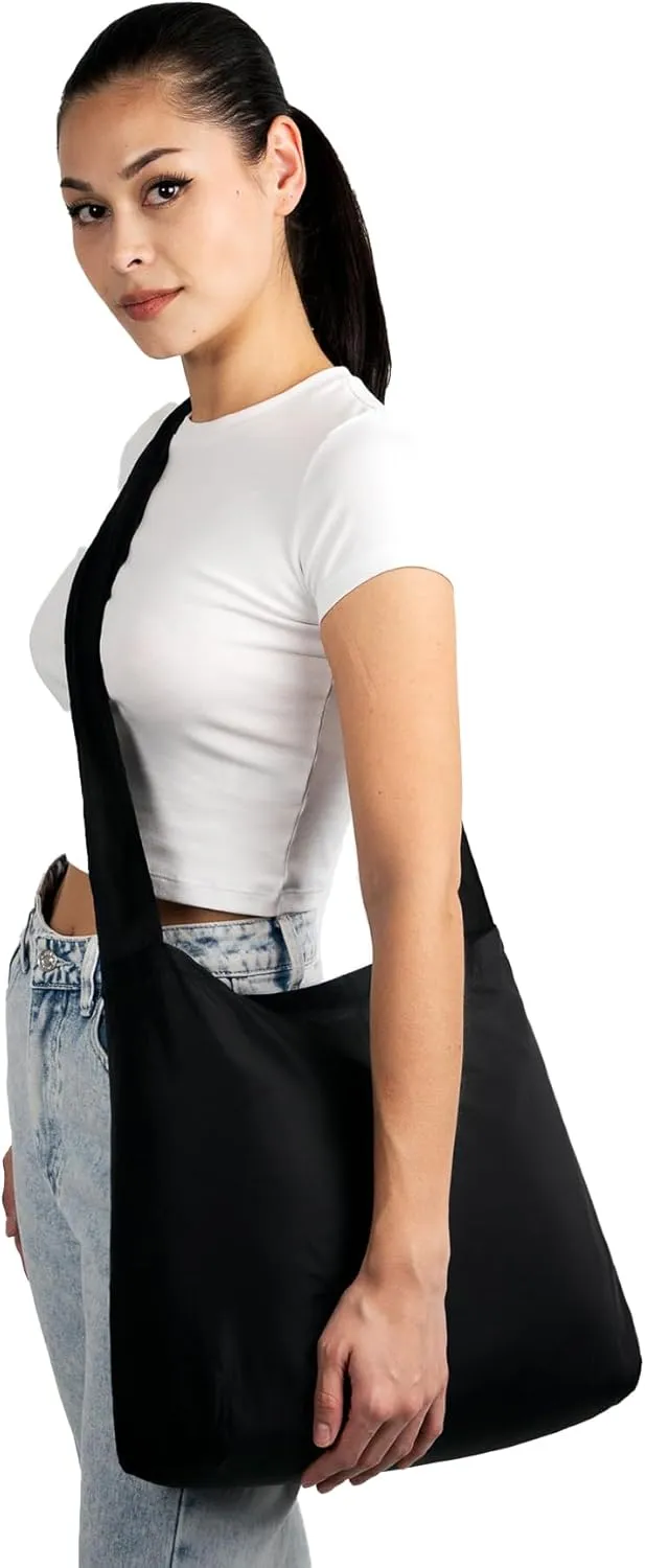 Nanobag Ultra-Lightweight Sling Cross-Body Bag | Perfect for Travel, Shopping & Daily Use | Reusable grocery bags | Tiny | Eco-Friendly (Sling, Black)