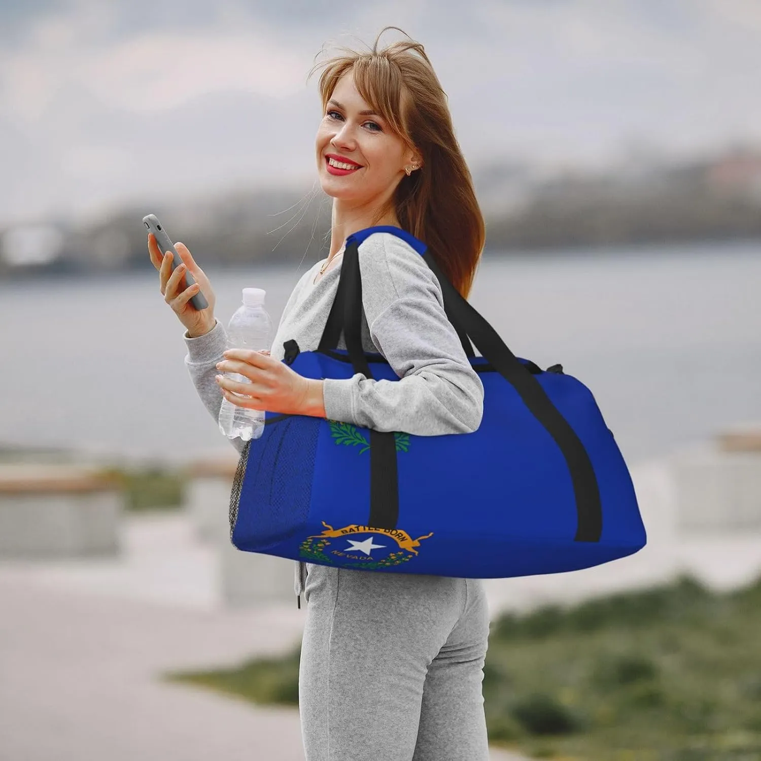 Nevada State Flag Travel Bag, Weekender Bags For Women Men For Outdoor Adventures, Ideal For Camping And Hiking