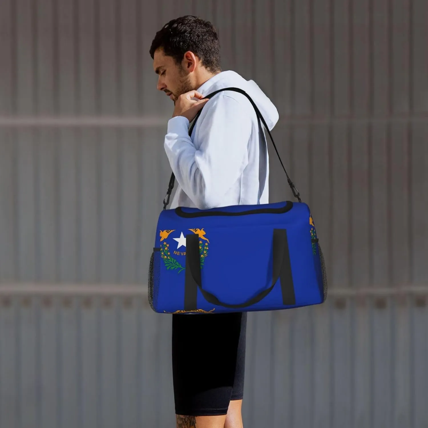 Nevada State Flag Travel Bag, Weekender Bags For Women Men For Outdoor Adventures, Ideal For Camping And Hiking