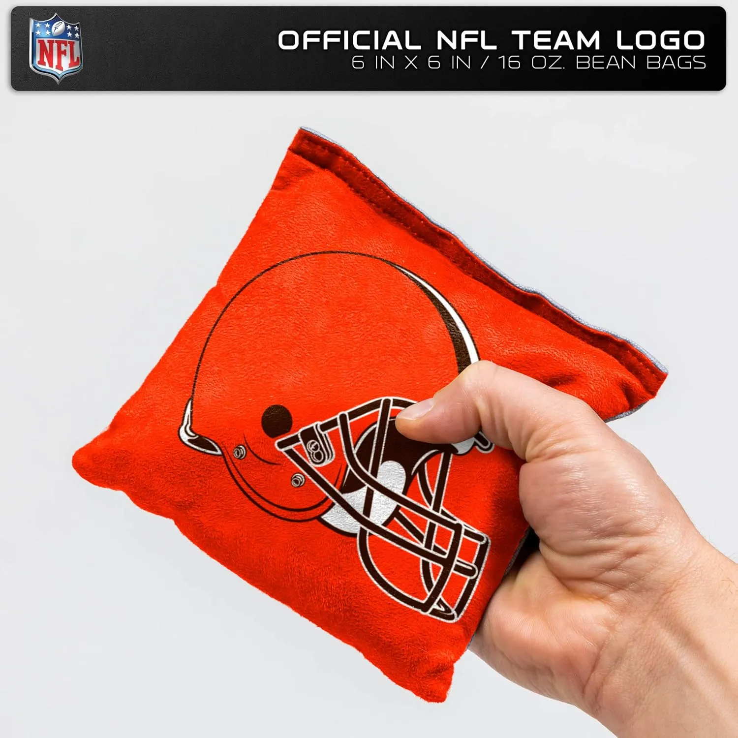 NFL Pro Football Dual Sided Bean Bags by Wild Sports, 8 Count, Premium Toss Bags for Cornhole Set - Great for Tailgates, Outdoors, Backyard