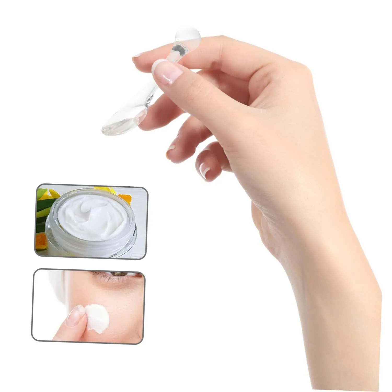 NOLITOY 20pcs Eye Cream Spoons Convenient Applicators for Eye Massage Promote Absorption Reduce Puffiness and Dark Circles for Home and Travel Use