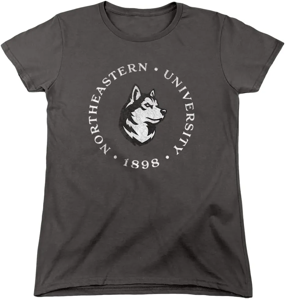 Northeastern University Official Distressed Primary Logo Women's T Shirt