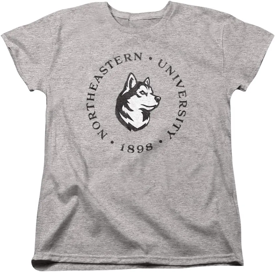 Northeastern University Official Distressed Primary Logo Women's T Shirt