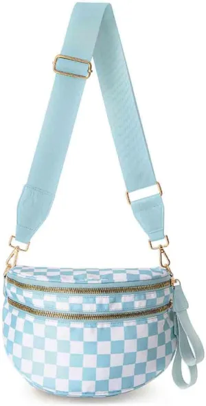 Nuvore ComfortBag,Nuvore Crossbody Bag,Multiple Pockets Large Capacity Spacious Stylish Checkered Bum Bags for Women