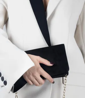 NYX Evening Bag in Black Suede