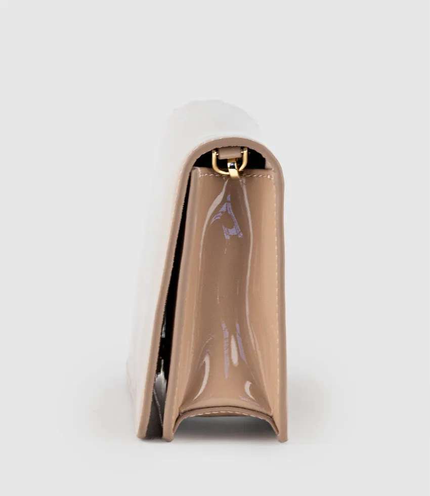 NYX Evening Bag in Nude Patent
