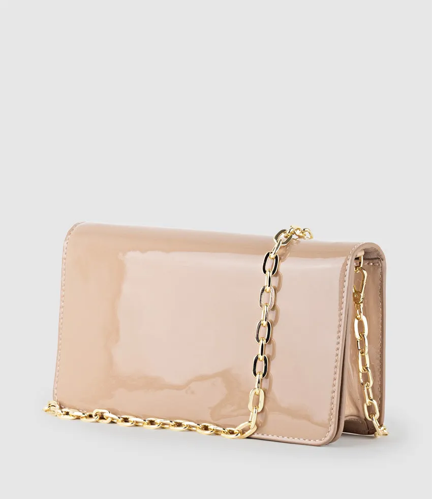 NYX Evening Bag in Nude Patent