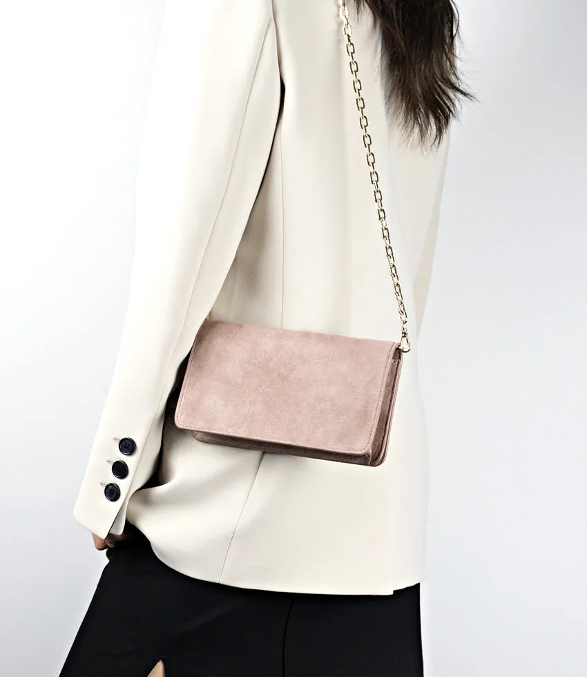 NYX Evening Bag in Nude Suede