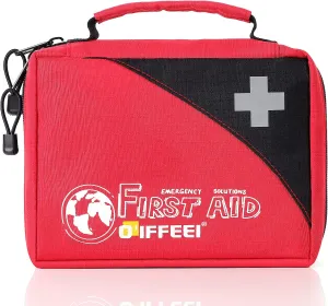 O'IFFEEI First Aid Bags Empty, Compact Trifold Emergency Medical bag for Camping Hiking Travel Car Home Office (BAG ONLY)