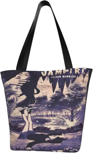 Olivia Songwriter Actress Rodrigo Shopping Handbag Tote Bags with Zipper Unisex Convenient Shoulder Bag Daily Bag for Indoor