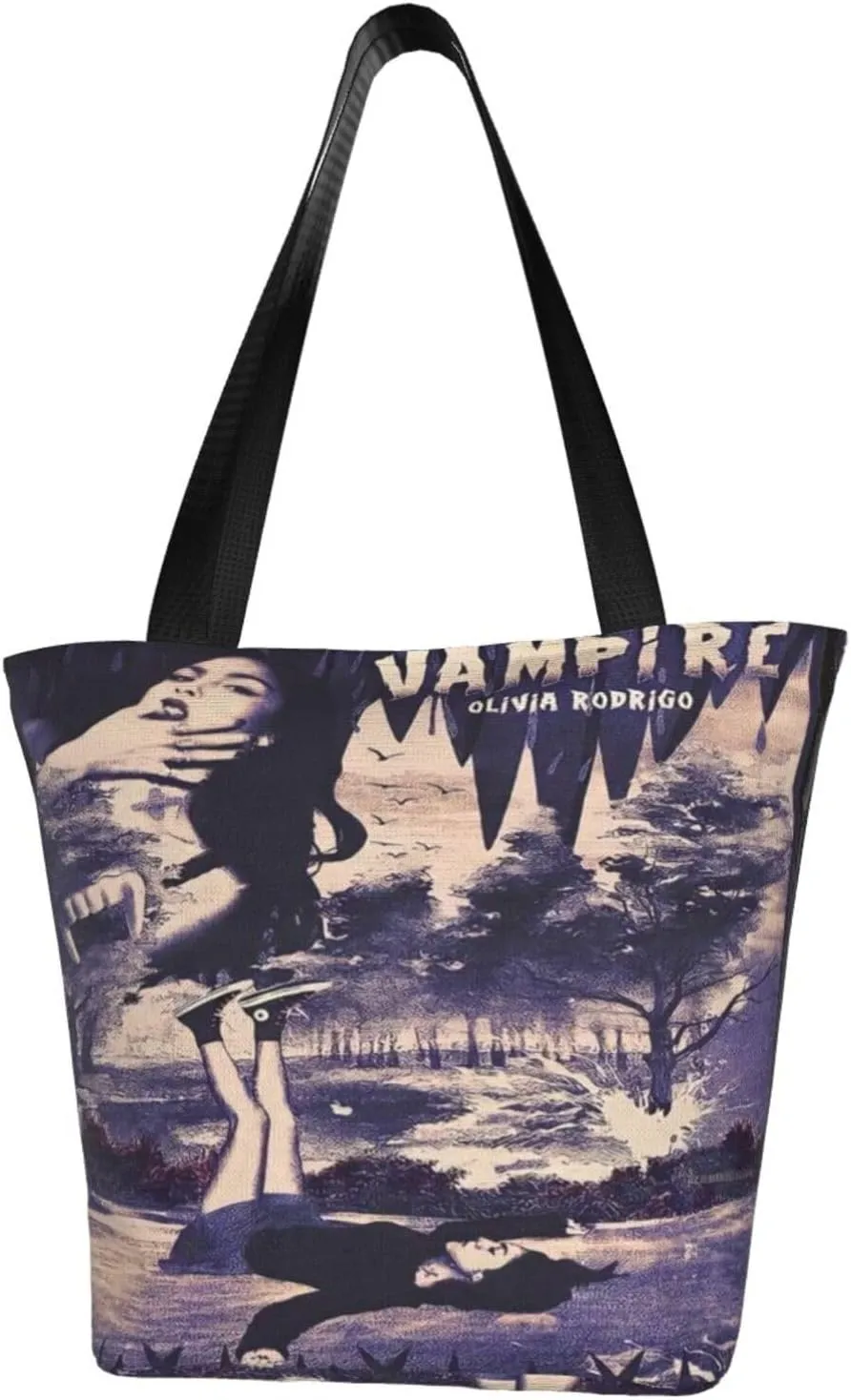 Olivia Songwriter Actress Rodrigo Shopping Handbag Tote Bags with Zipper Unisex Convenient Shoulder Bag Daily Bag for Indoor