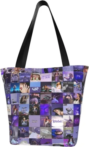 Olivia Songwriter Actress Rodrigo Shopping Handbag Tote Bags with Zipper Unisex Lightweight Shoulder Bag Daily Bags for Travel