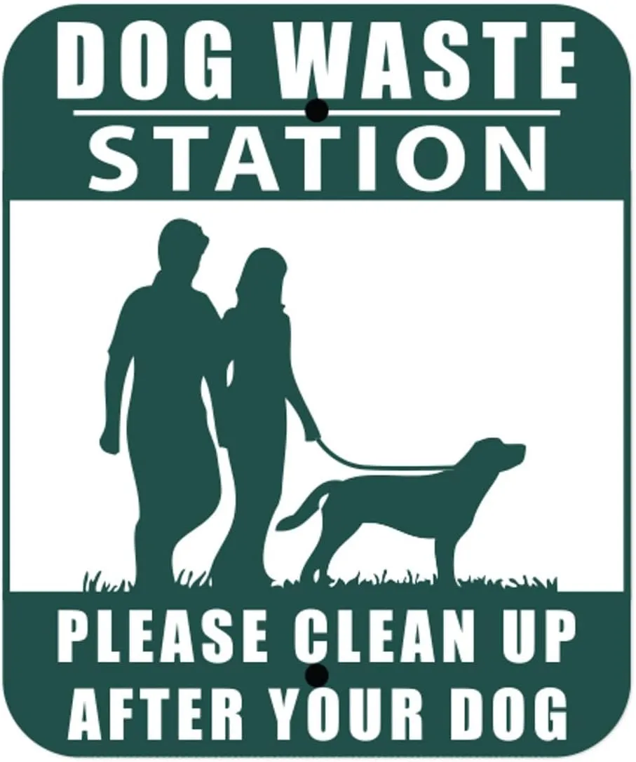 Original Rust-Proof Mini Dog Waste Station with Galvanized Square Steel Post - Free 400 dog waste roll bags