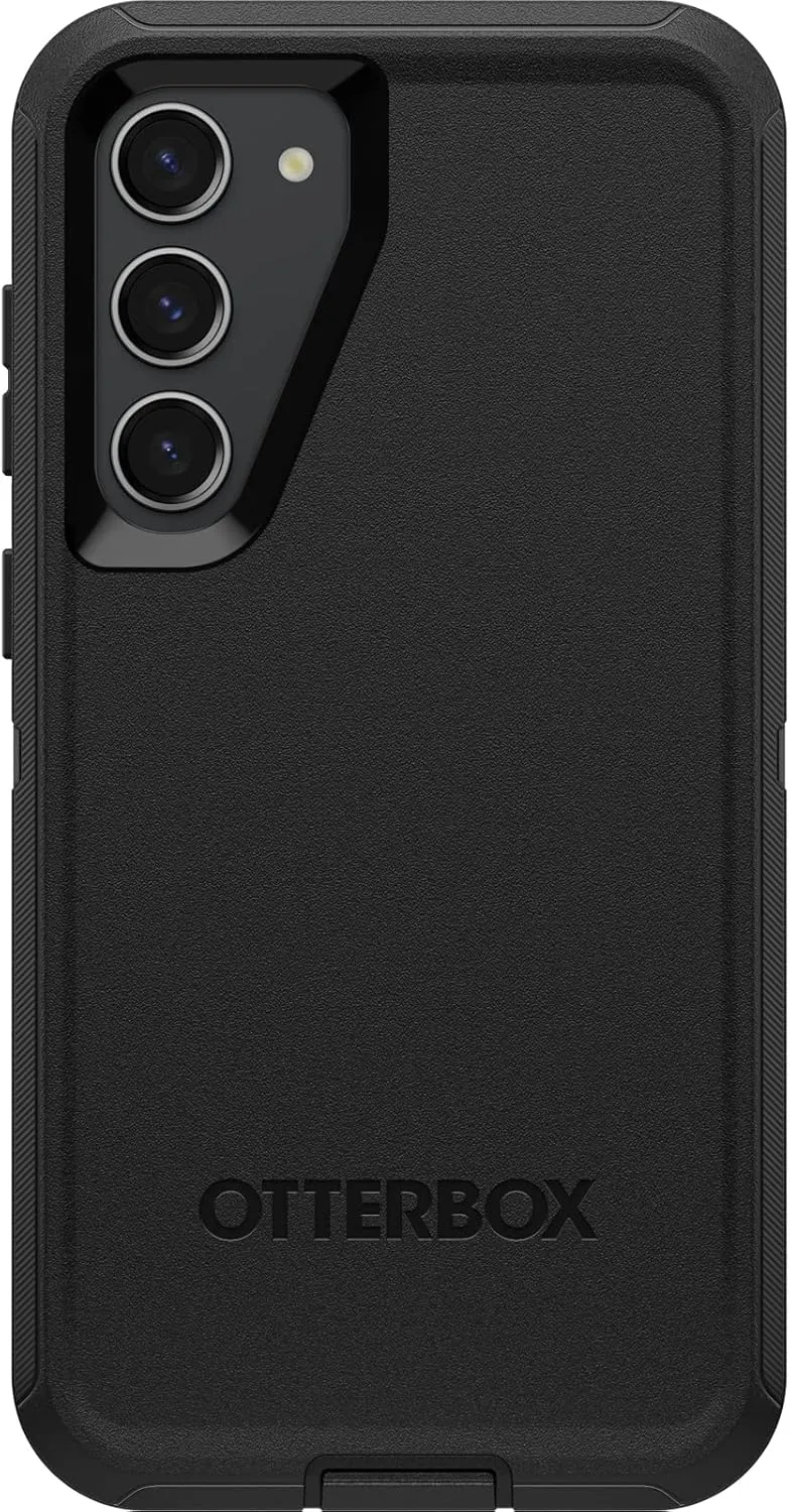 OtterBox Galaxy S23  Defender Series Case - Black, Rugged & Durable, with Port Protection, Includes Holster Clip Kickstand