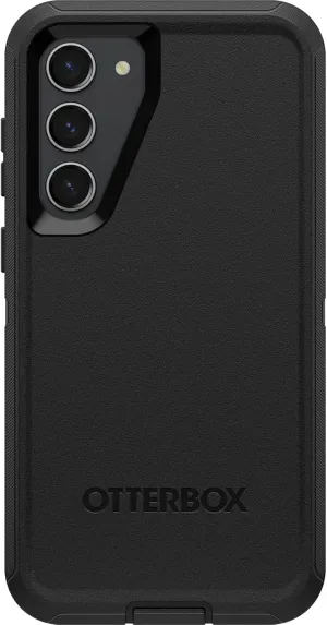 OtterBox Galaxy S23  Defender Series Case - Black, Rugged & Durable, with Port Protection, Includes Holster Clip Kickstand
