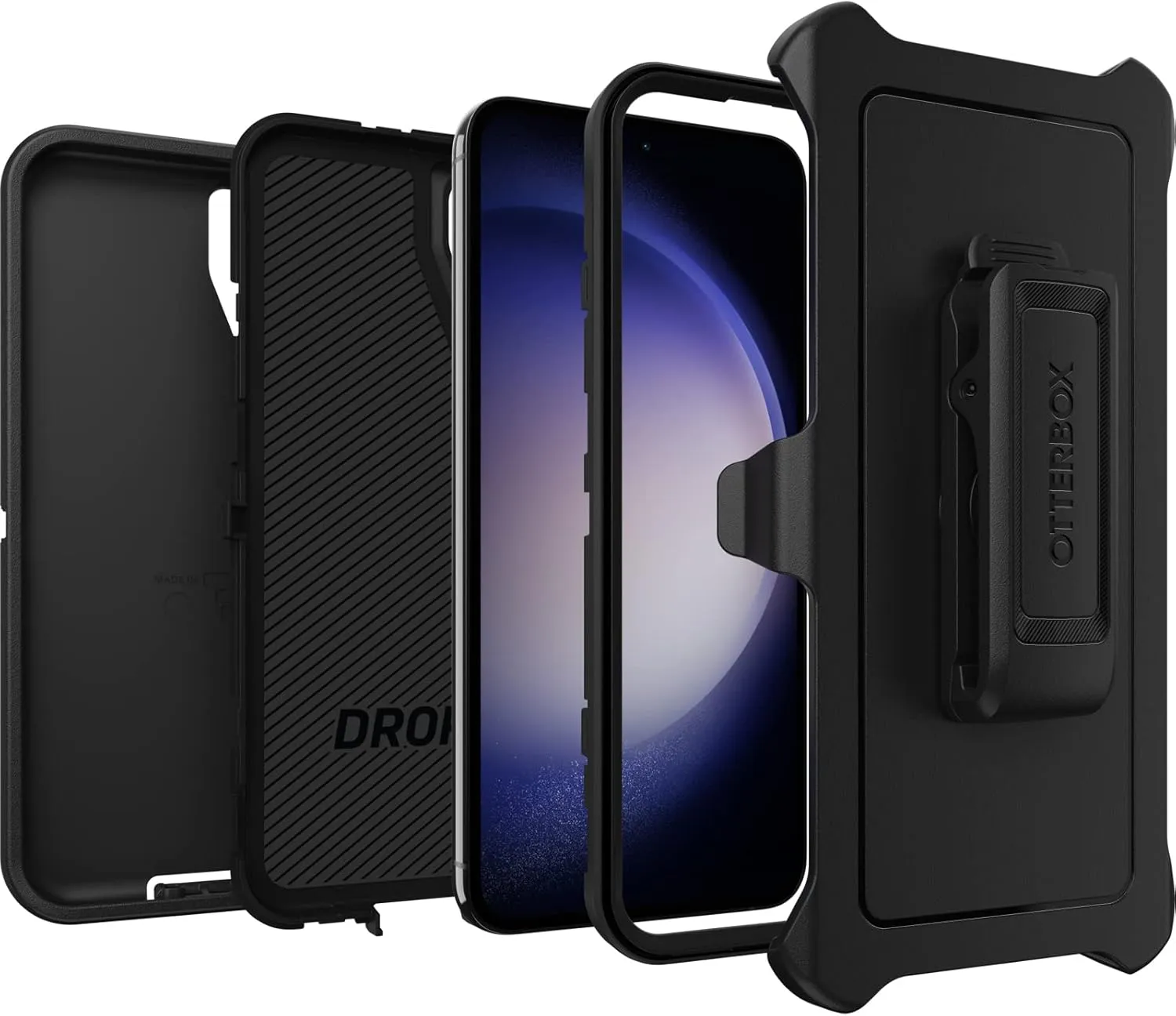 OtterBox Galaxy S23  Defender Series Case - Black, Rugged & Durable, with Port Protection, Includes Holster Clip Kickstand